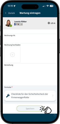 Ansicht eines durchgeführten Sicherheitschecks in der geoCapture-App
