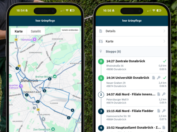 Tourenplanung in geoCapture auf der App