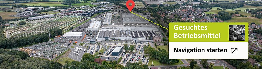 GPS-Ortung eines Betriebsmittels auf Werksgelände mit Navigationsfunktion