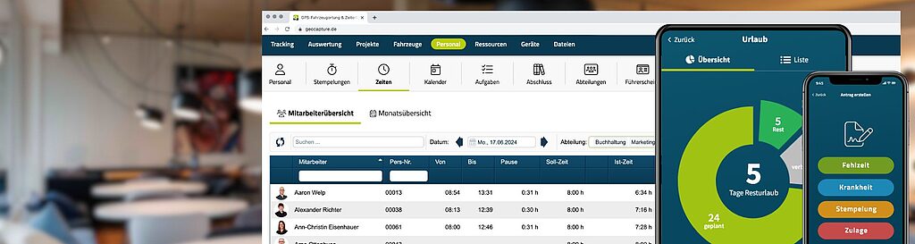 Digitale Arbeitszeiterfassung von geoCapture