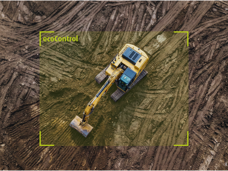 Bagger, der von ecoControl von geoCapture erfasst wird